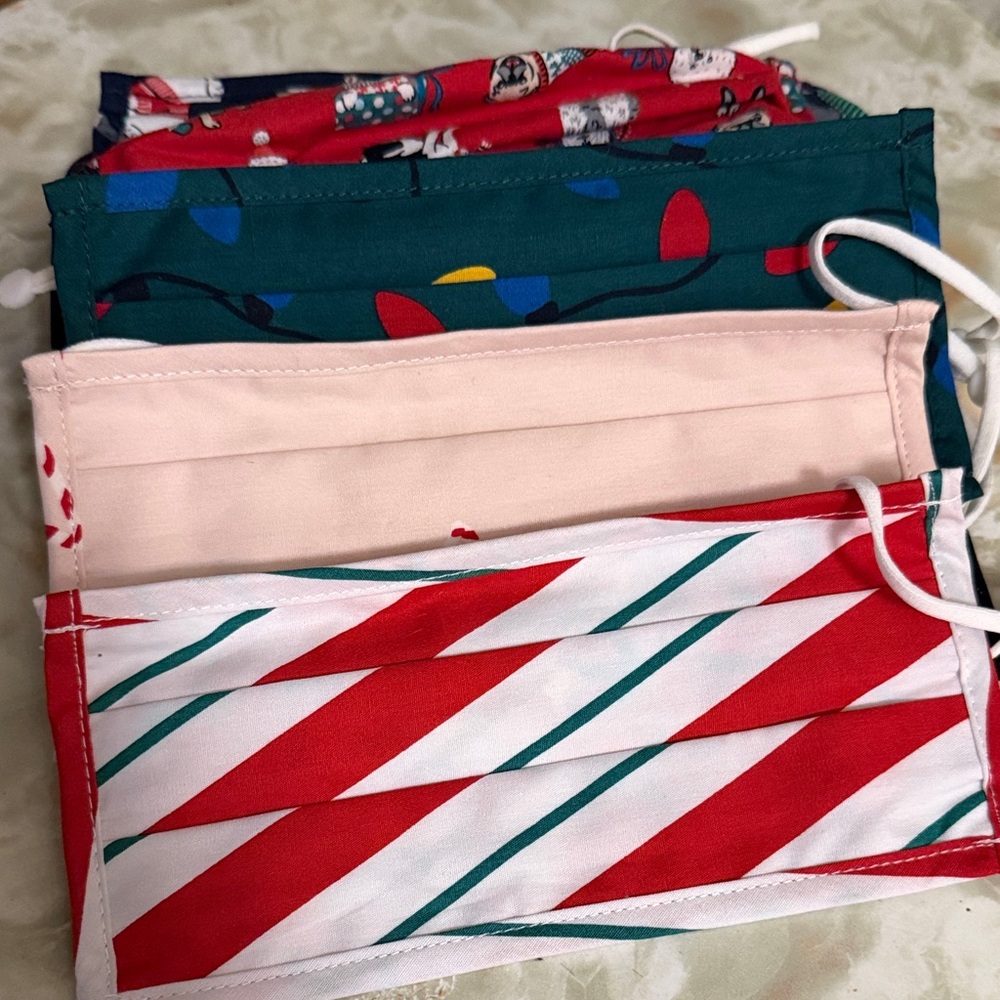 Old Navy Holiday Face Masks - Red, Green, Cream